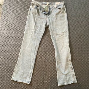 SLPIT HEM STRAIGHT HIGH WAIST JEANS